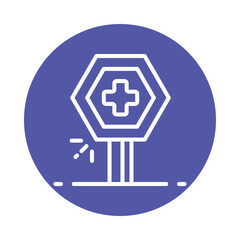 Medical sign vector Outline Cricle Design icon. Cancer Symbol on White background EPS 10 File