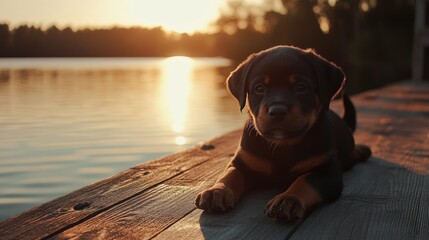 Puppy Sunset Dock.