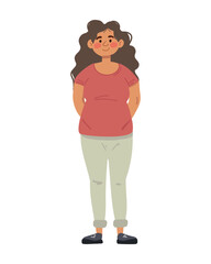 Strong woman in activewear, cheerful and energetic, flat design