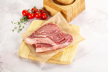 Uncooked raw beef steak for grill