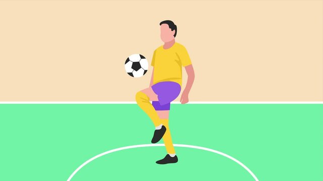 Animated video Futsal sports. Sports concept. Full length animation illustration. High quality 4k footage