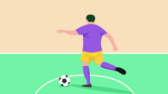Animated video Futsal sports. Sports concept. Full length animation illustration. High quality 4k footage