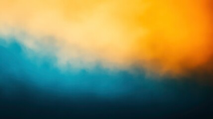 Abstract background with blue and orange blurred colors and soft light.
