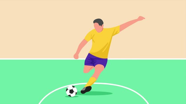 Animated video Futsal sports. Sports concept. Full length animation illustration. High quality 4k footage
