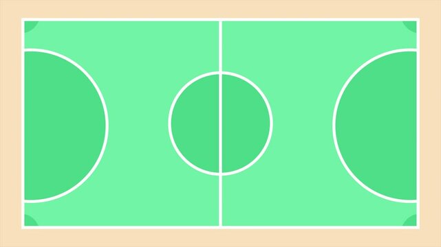 Animated video Futsal sports. Sports concept. Full length animation illustration. High quality 4k footage