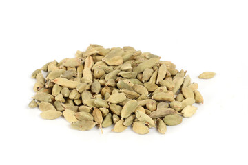 cardamom seeds isolated on white background 
