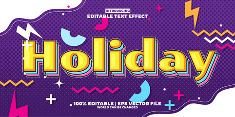 Obraz premium Holiday new editable text effect in new modern trend style