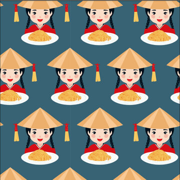 Chinesin und nudel