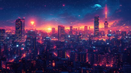 Fototapeta premium Cityscape at Night