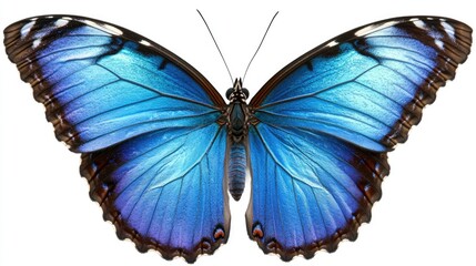 Obraz premium Vibrant Blue Morpho Butterfly Displaying Its Beauty