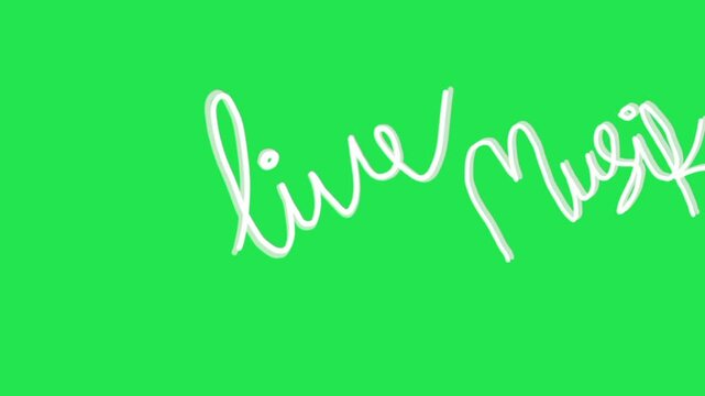 text live music in green screen background