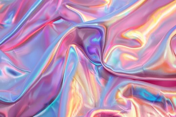 Obraz premium Image of Holographic iridescent effect silk material. Texture for background usage