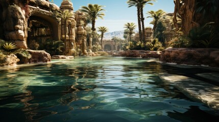 Ancient Oasis with Clear Water