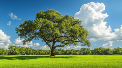 Fototapeta premium green field and tree