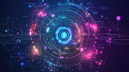 Fototapeta premium Futuristic Circuit Board Design with Illuminated Effects