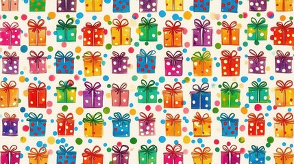 Obraz premium Colorful gift boxes pattern on white background
