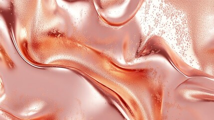 Fototapeta premium Sleek rose gold liquid texture for modern backgrounds and design projects.
