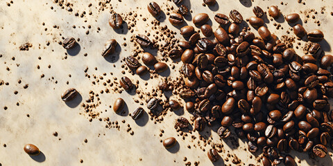Close-Up of Roasted Coffee Beans with Rich Texture