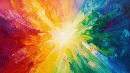 Abstract rainbow burst in vibrant colors
