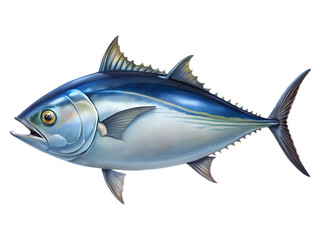 Bluefin Tuna (fish) isolated on a white background