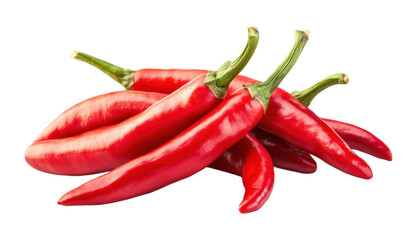 Chili red peppers isolated on a transparent background PNG