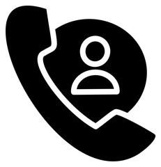  Phone call vector icon. Telephone with user icon. Replaceable vector design.