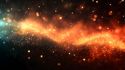 Naklejka premium red, green gold bokeh lights black background