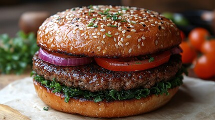 Fresh Classic Burger with Tasty Toppings