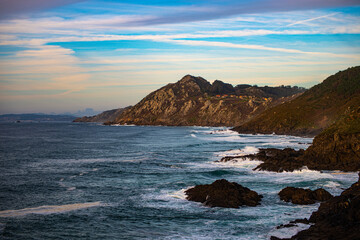 Cliffs with rough sea