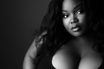 Naklejka premium portrait of a woman bold and curvy