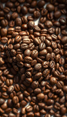 Coffee beans heart with white shades, png