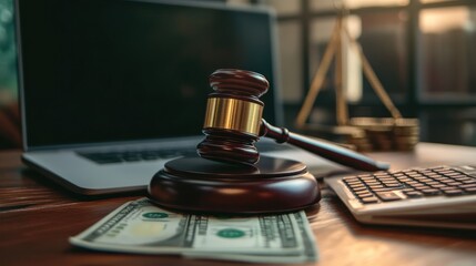 Gavel on Wooden Desk