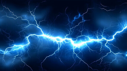 Blue Lightning in Dark Sky Fantasy Style