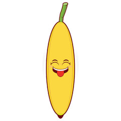 banana playful face cartoon cute