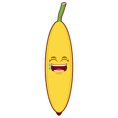 banana laughing face cartoon cute