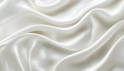 Obraz premium Elegant White Satin Fabric with Soft Folds