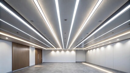 Suspended ceiling with modern LED lighting Minimalist
