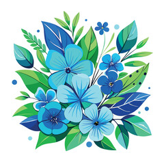 Bright blue flowers and green leaves: create a unique atmosphere with decor.