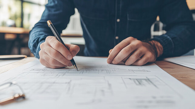 Artist sketching detailed storyboards for animated video project