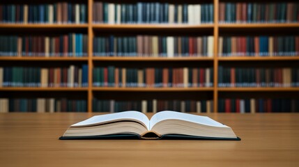A bookshelf filled with classic novels next to an open notebook, symbolizing literary inspiration for National Novel Writing Month 