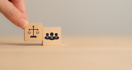 Compliance with employment laws and regulations, labor laws concept. Laws aim to protect workers...