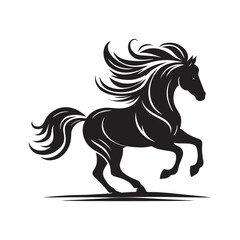 Stylish Horse Vector Silhouette Design.