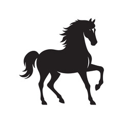 Black Horse Silhouette Vector.