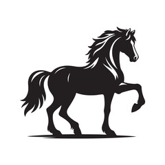 Black Horse Silhouette Vector.