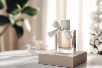 white simple cosmetic product with present box