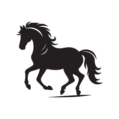 Minimalistic Horse Silhouette Vector Art.