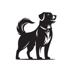 Simple Black Dog Silhouette Vector Graphic.