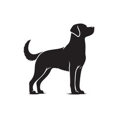 Minimalist Black Dog Silhouette Vector.