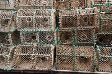 Empty Crab Cages on the Quay