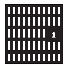 Prison or jail Vector illustration. silhouette prison symbol on a white background.